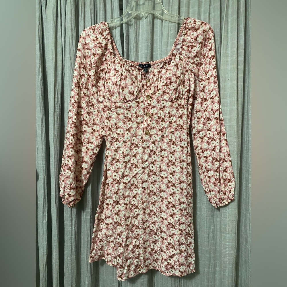 Pink flor flowy dress